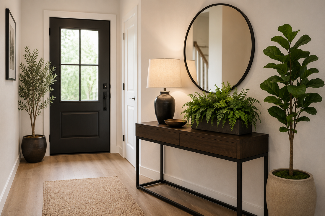 4 ideas para decorar recibidores con plantas artificiales y causar una gran primera impresión