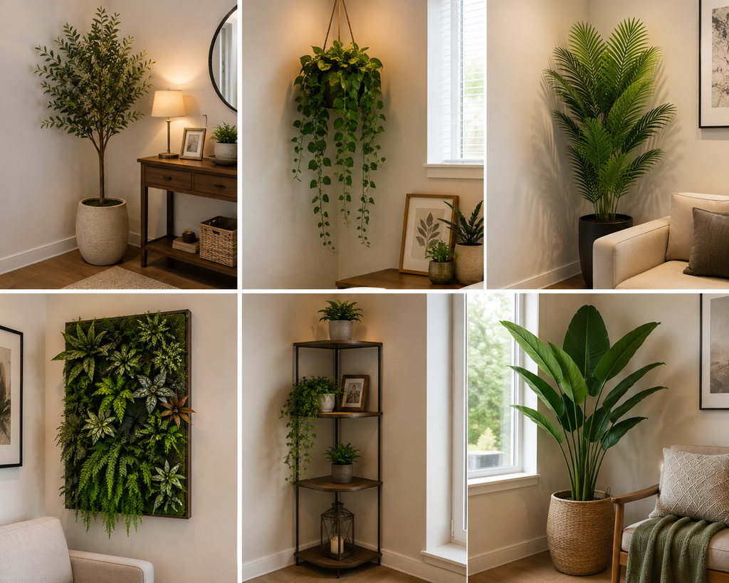 6 ideas para aprovechar rincones desaprovechados con plantas artificiales
