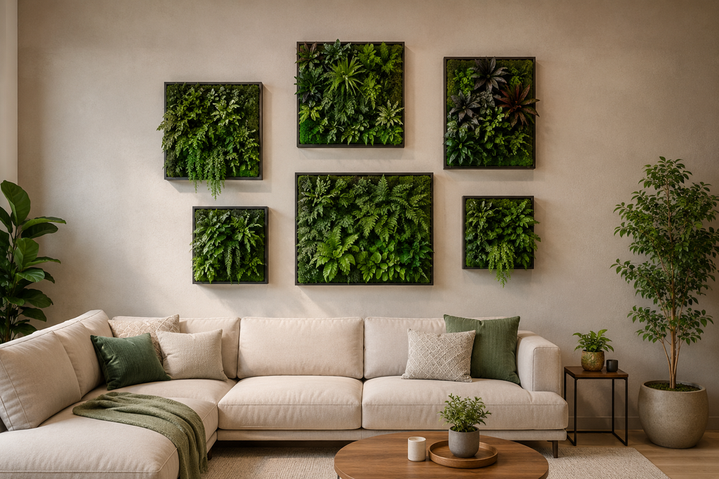7 formas de decorar paredes aburridas con cuadros vegetales artificiales