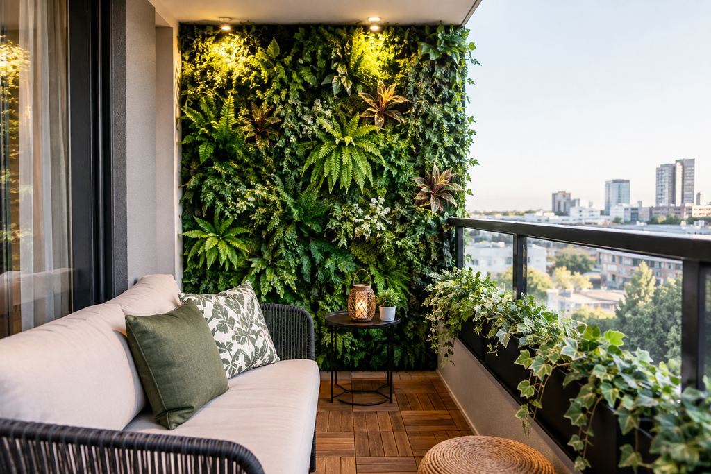 Cómo decorar un balcón con un jardín vertical artificial: ideas y consejos