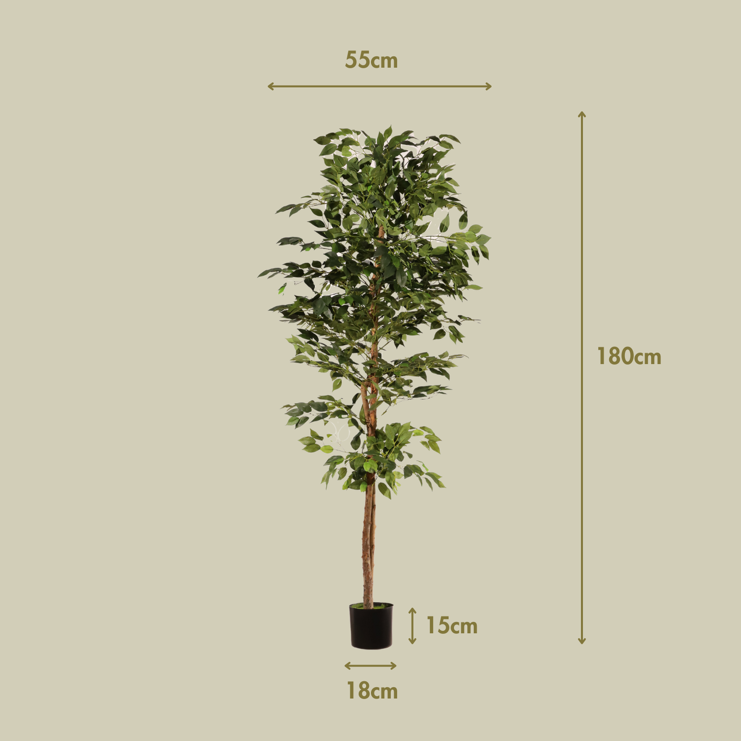 Ficus ignífugo 180 cm